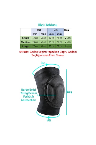 Deluxe Unisex Voleybol Dizliği Darbe Emici Sünger Basketbol Dizlik Bisiklet Spor Dizliği Medium Siyah