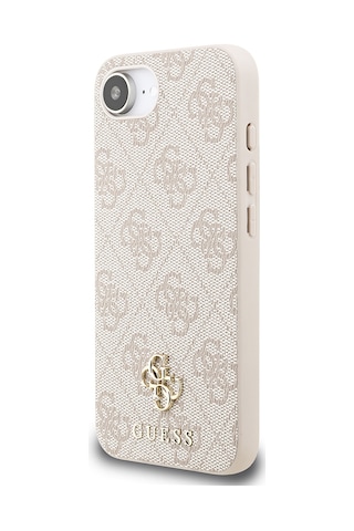 Apple iPhone 16e Uyumlu Kılıf Guess Lisanslı M-safe Şarj Özellikli Small 4g Classic Kapak Pembe