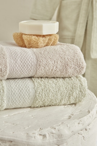 Karaca Home Sarah Anderson 4 Parça Aile Banyo Seti Yeşil-bej 160.22.08.0061 Yeşil