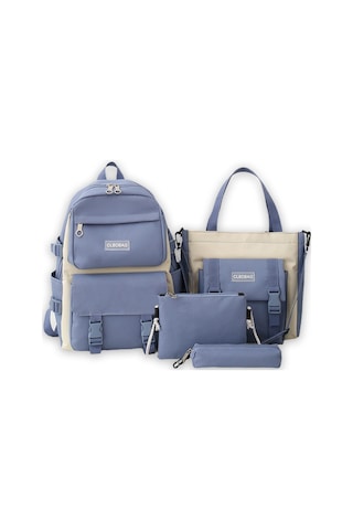 Kangvka Büyük Kapasiteli Kore Tarzı Kadınlar İçin Keten Çanta Seti - Günlük Ve Seyahat İçin Şık Ve Pratik Blue