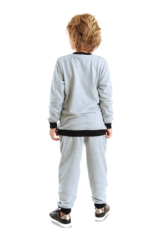Denokids Erkek Çocuk Kışlık Timsah Desenli Gri Uzun Kollu Eşofman Takımı 2-7 Yaş