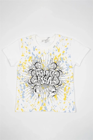 Kız Çocuk Beyaz Monna Rosa Milano Yazılı Tişört Beyaz