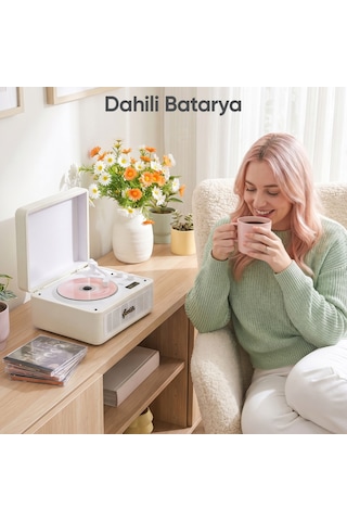 Fressi Fr-cd183 Riona Dahili Hoparlörlü Bluetoothlu Krem Cd Çalar