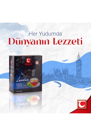 Tanay London İthal Yaprak Seylan Çay 2 x 400 G