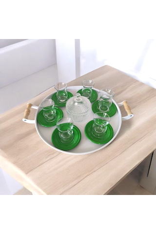 Çay Tabağı-bardak Altlığı-metal Yeşil Çay Tabağı-paslanmaz K Yeşil