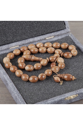 Kuka Beyzi Kesim 12.5x16mm Tesbih Kahverengi