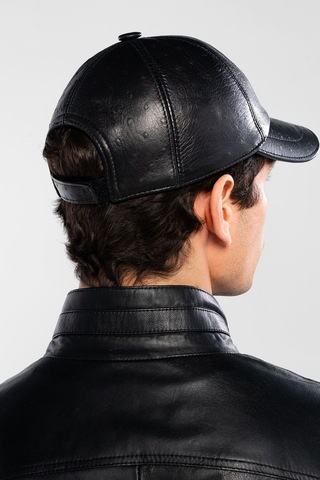 Tamer Tanca Erkek Hakiki Deri Siyah Devekuşu Şapka 524 1012 Sapka Sk20-21 Syh V/d Kusu Siyah