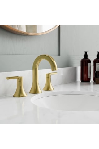 Vaneri Banyo Lavabo Bataryası, 20 Cm Yaygın, 2 Saplı, 3 Delikli, Fırçalanmış Altın Kaplama, Lf049vrıbg Genel