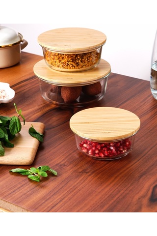 Emsan Naturel 650 Ml Dikdörtgen Borosilikat Saklama Kabı Çok Renkli