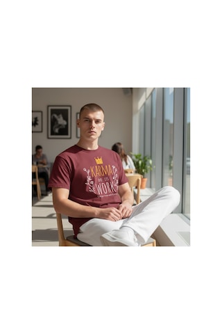 Urbantrendstore Unisex Tatil Ve Basic Oversize Fit Rahat Geniş Salaş T-shirt Günlük Tişört Bordo