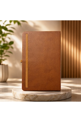 Şık Tasarım Lastikli Ajanda/defter - 4 Farklı Renk Seçeneği Kahverengi