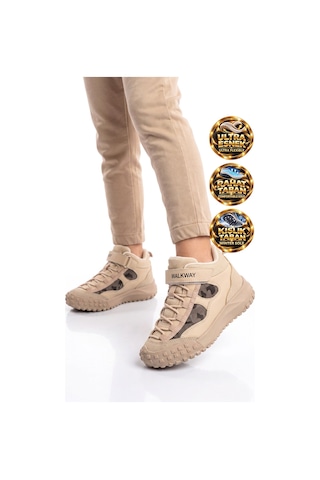 Walkway Bej Cırt Bantlı Kauçuk Tabanlı Erkek Çocuk Sneaker Bot Nexo 2280