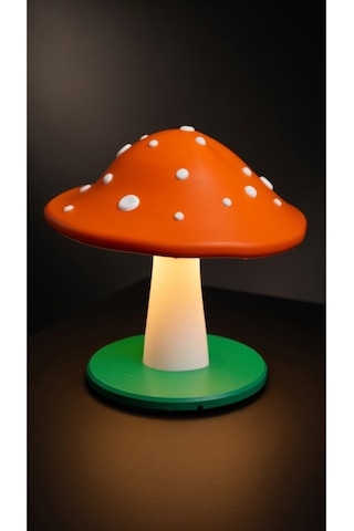 Dekoratif Mantar Gece Lambası - 3d Tasarım Estetik Oda Dekoru - Hediyelik Masa Lambası Mood Light Turuncu