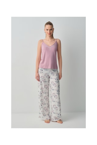 Suwen Flower Atlet Pantolon Pijama Takımı Wsh10510042846 Çok Renkli