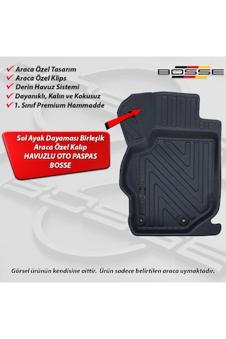 Peugeot 301 Paspas Araca Özel 2012 2023 Arası BOSSE 3D Havuzlu Oto Paspas Paspas