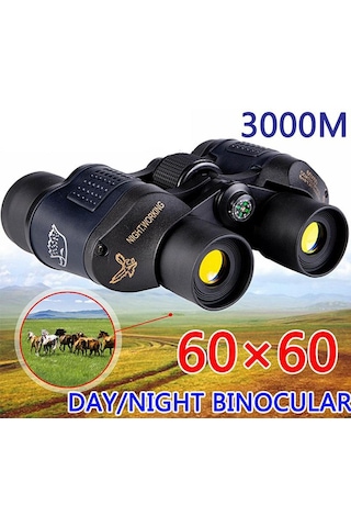 Gece Görüşlü HD Ultra Net Kırmızı Filmli Dürbün 60 x 60 3000m Mavi - Siyah