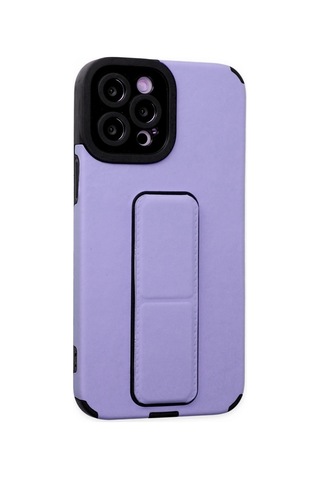 Apple, Uyumlu iPhone 12 Pro Max Kılıf Mega Standlı Silikon - Lila