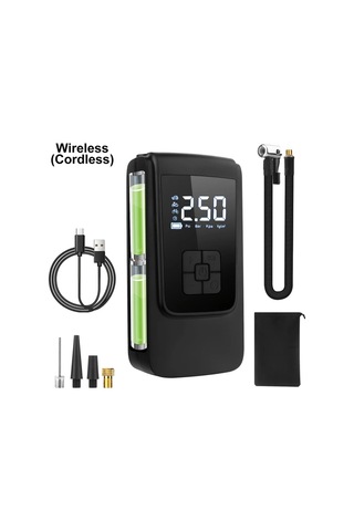 Xuweiwei Dylm Siyah Kablosuz Tasinabilir Lastik Sisirici Dijital Ekranli Usb Sarj Edilebilir Hava Kompresoru Araba Bisiklet Motosiklet Icin