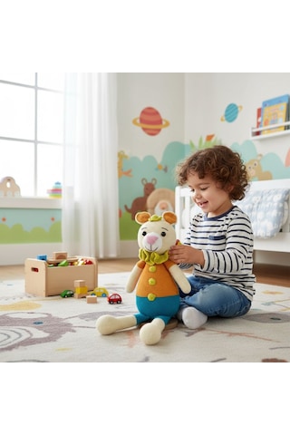 El Yapımı Oyuncak Ayı Bebek Odası Dekoru Çok Renkli