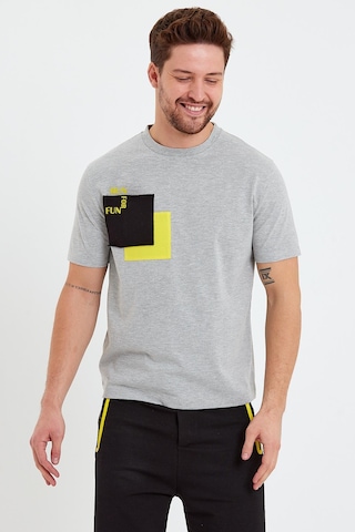 Erkek Run For Fun Cep Detaylı T-shirt Gri Melanj