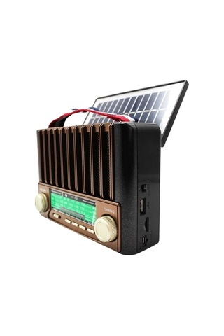 Ktf-1428 Solar Panel Destekli Şarjlı Bluetooth Hoparlör Fm/am/sw Radyo, Aux Ve Tf Kart Girişli