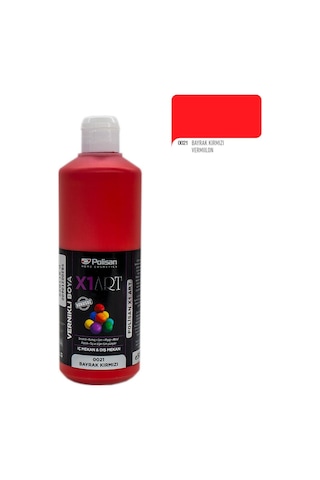 Polisan X1ART Vernikli Hobi Boyası 500ml - 0021 Bayrak Kırmızı