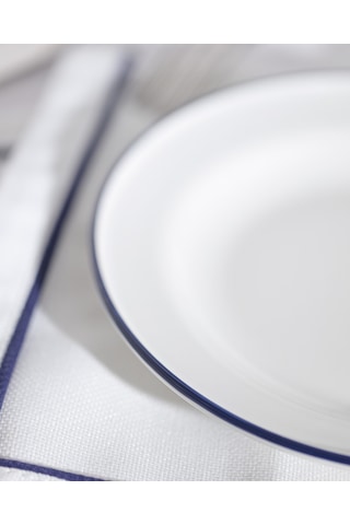 Madame Coco Retro 4'lü Pasta Tabağı Seti - Mavi/beyaz Çok Renkli