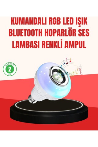 Akıllı Led Ampul E27 Uyumlu Ve Müzik Çalarlı Tasarım - Af3372-8492 Renkli