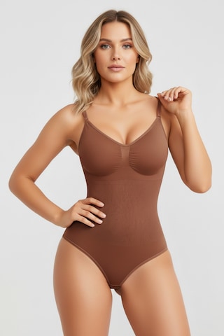Mistirik Mamey Model Örme Kumaş Toparlayıcı Çıtçıtlı Body Kahve Renk Zıbın 4