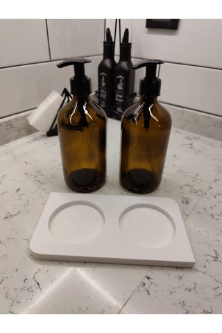 Corian Kırılmaz Mermer 2'li Sabunluk Standı & Yağdanlık Standı