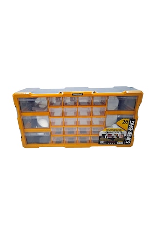 Süper Bag 26'lı Mono Blok Çekmece Seti Hobby Organizer Seti Monoblok Çekmece Vida Dübel Kutusu Takı Kutusu Asr6004 Diğer