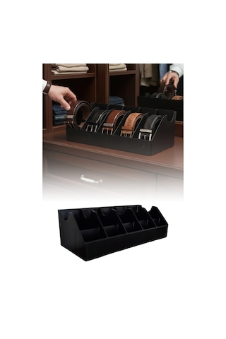 Siyah 10 Bölmeli Organizer Dolap İçi Düzenleyici Siyah Kemer Çorap Takı Makyaj Organizer Diğer