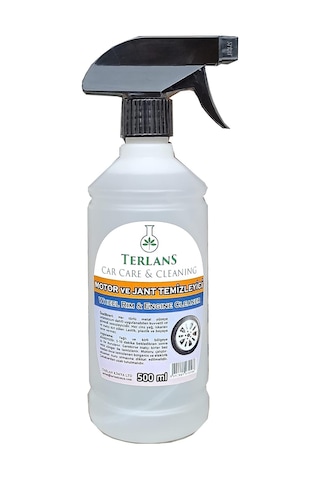 Terlans Motor Ve Jant Temizleyici 500 Ml + Uygulama Süngeri / Güçlü Yağ & Gres Çözücü Sprey / Rim Cleaner & Eng