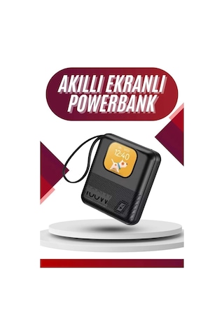 Akıllı Powerbank 10.000 Mah 4 Çıkışlı Taşınabilir Dijital Göstergeli Siyah