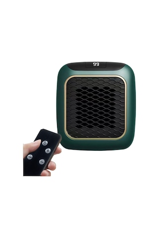 Ikkb Yeni Model Ev Ofis Mini Akıllı Sabit Sıcaklık Duvara Monte Kare Uzaktan Kumandalı Sıcak Hava Isıtıcı Yeşil