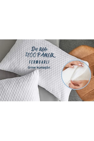 Elyaf Sepeti 4 Adet %100 Doğal Pamuk Dolgulu 50x70 Pamuk Yastık