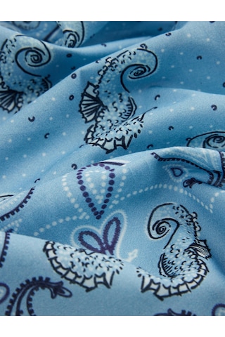 Koton Desenli Kare Fular Bandana Mavi 6sak50129aa