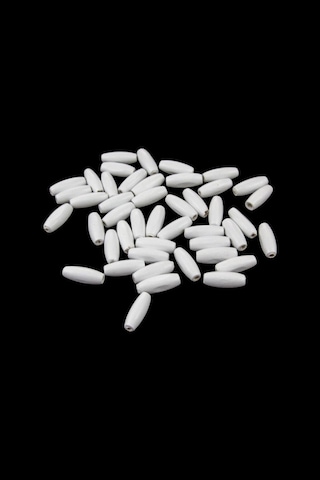 12 Mm Arpa Beyaz 22x6 Mm Ahşap Boncuk 35 Gr 70 Adet