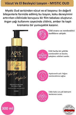 Apis Natural Mystic Oud Besleyici El ve Vücut Losyonu 300 ML Apis Natural Mystic Oud Besleyici El ve Vücut Losyonu 300 ML