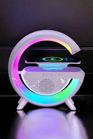 Mey İthalat Bluetooth Hoparlör Dijital Göstergeli Wireless Şarj Rgb Işıklı