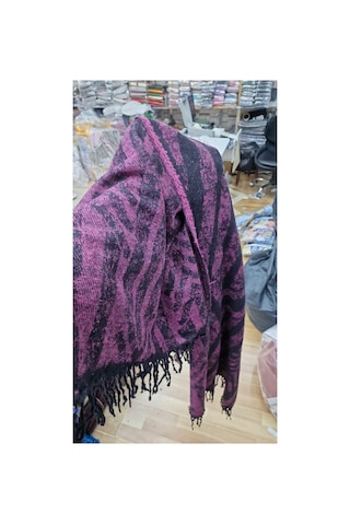 Aldaıyr Kadın Kışlık Çift Taraflı Panço Omuz 140x140 Çok Renkli37