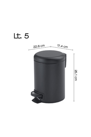 Çöp Kovası, Pedallı, Soft, 3lt - Mat Siyah Mat Beyaz