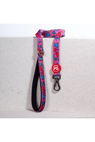 Pawstar Hearts Leash Kedi Köpek Sevk & Gezdirme Kayışı Köpek Uzatma Tasması Mor