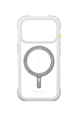 Apple iPhone 18 Pro Max Uyumlu Kılıf M-safe Şarj Özellikli Airbag Tasarımlı Skinarma Avion Kapak Beyaz