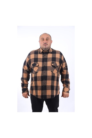 Moc Grande Mocgrande Oduncu Gömlek Çiftcep Kapaklı Dama Desen 22214 Kahverengi
