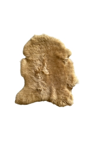 Naturel Uzun Tüylü Koyun Postu Kahve-krem