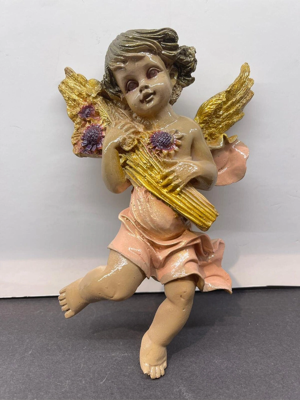 Dekoratif Polyester Renkli Melek Biblo Pembe 3