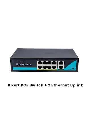 Uniywell 8 Port 10/100mbps Poe Switch & 1000 Mbps Uplink Unıywell