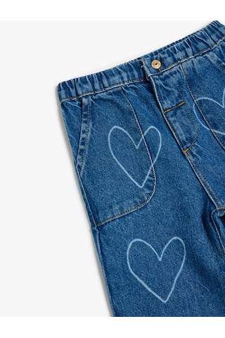 Koton Kalp Desenli Cep Detaylı Pamuklu Denim Pantolon Dark Indıgo 5smg40008ad Koyu İndigo