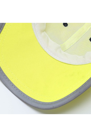 As-610 Trafik Güvenliği Yansıtıcı Güneşlik Şapkası Spor Nefes Alabilir Floresan Şapka Floresan Sarı